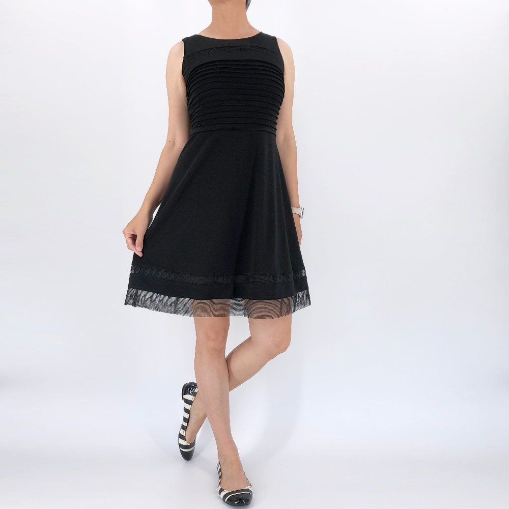 Little Black Dress with Mesh Hem